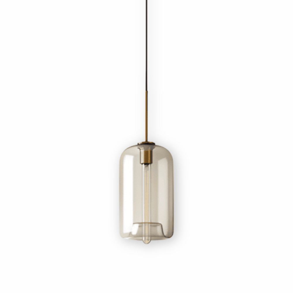 Pendellampe i klart glas – industriel loftlampe med elegant design
