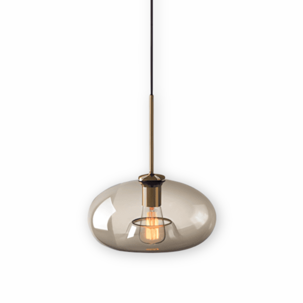 Pendellampe i klart glas – industriel loftlampe med elegant design