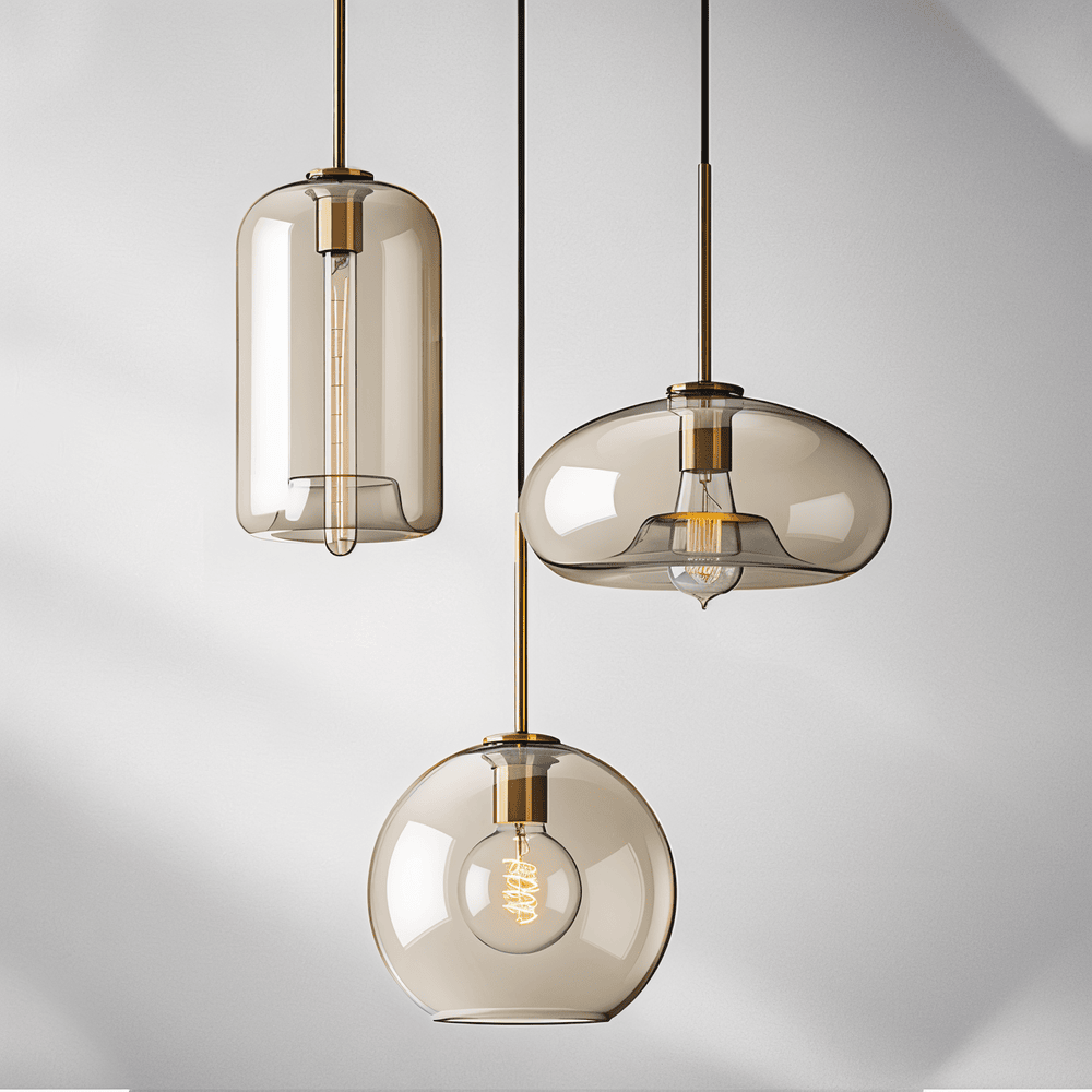 Pendellampe i klart glas – industriel loftlampe med elegant design