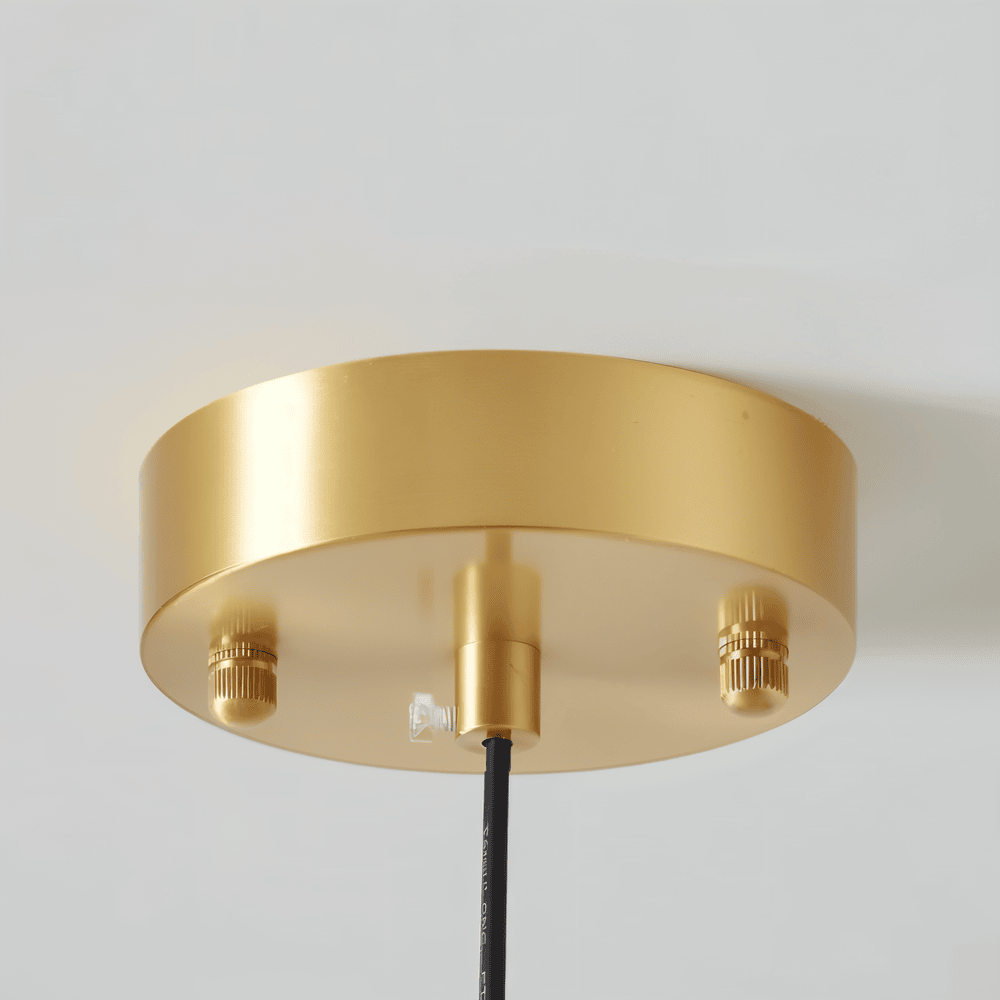 Retro pendellampe i glas og kobber – Bauhaus loftlampe med varm belysning
