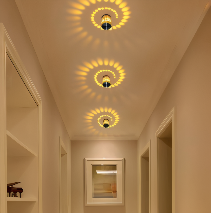 Cylindrisk LED væglampe med spiraleffekt – moderne designlampe