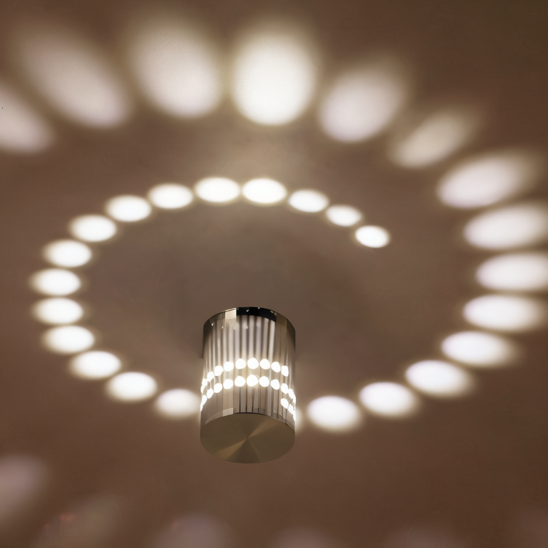 Cylindrisk LED væglampe med spiraleffekt – moderne designlampe