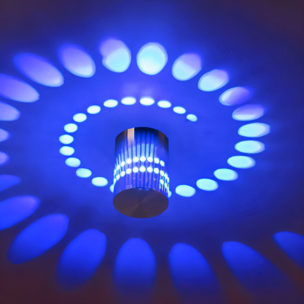 Cylindrisk LED væglampe med spiraleffekt – moderne designlampe