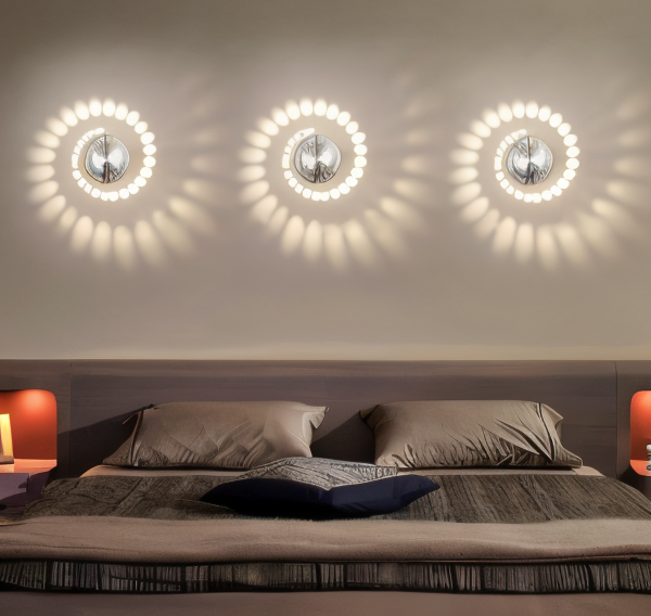 Cylindrisk LED væglampe med spiraleffekt – moderne designlampe