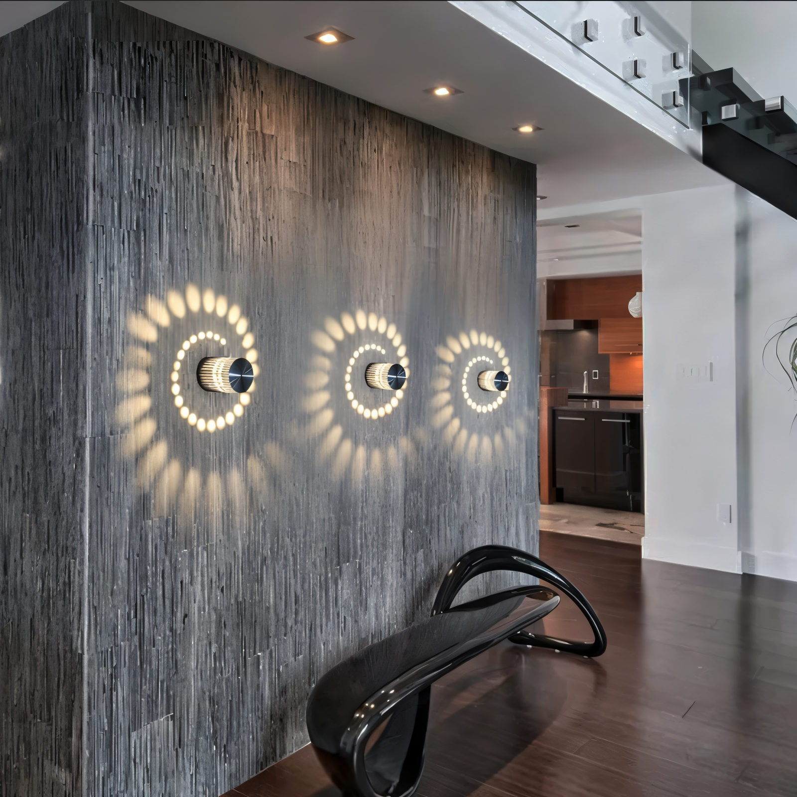 Cylindrisk LED væglampe med spiraleffekt – moderne designlampe