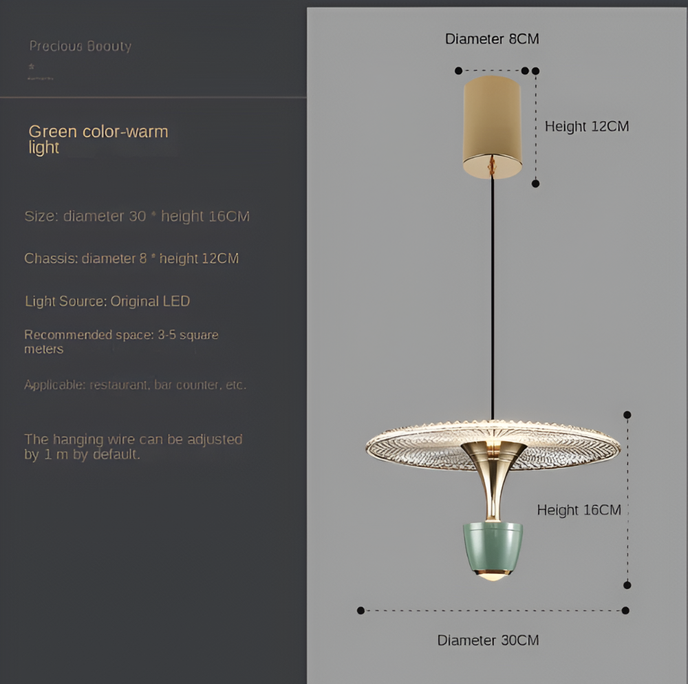 Elegant akrylpendellampe med varmt LED-lys