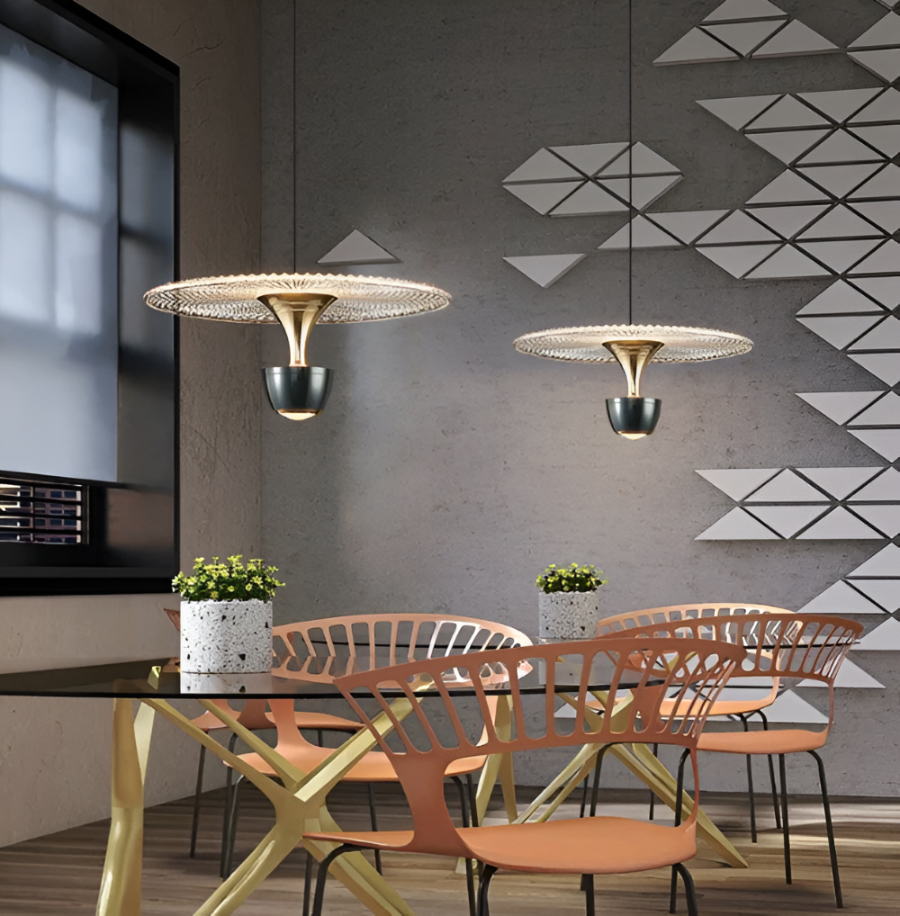 Elegant akrylpendellampe med varmt LED-lys