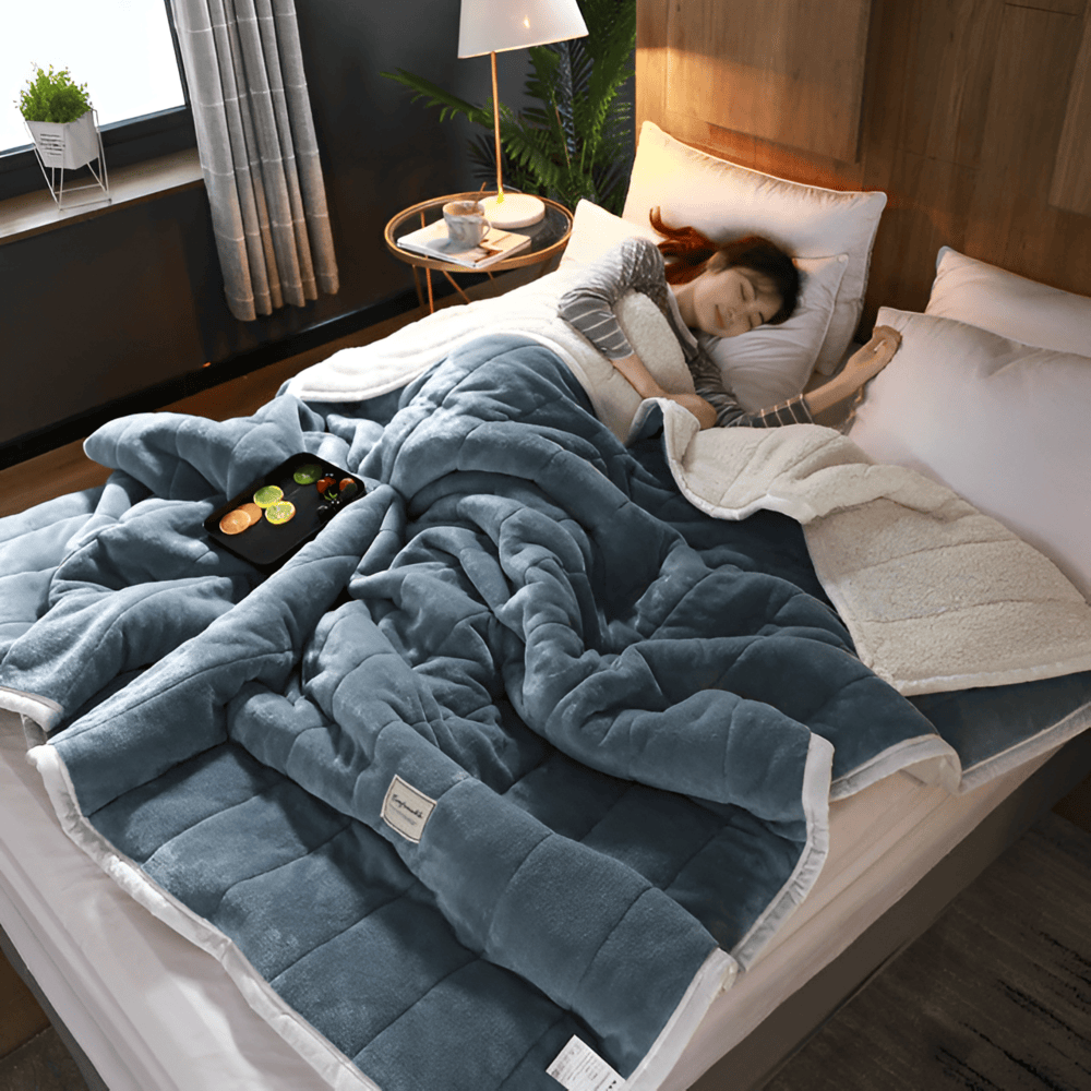 Sherpa fleece tæppe – superblødt og varmt plaid til sofa og seng