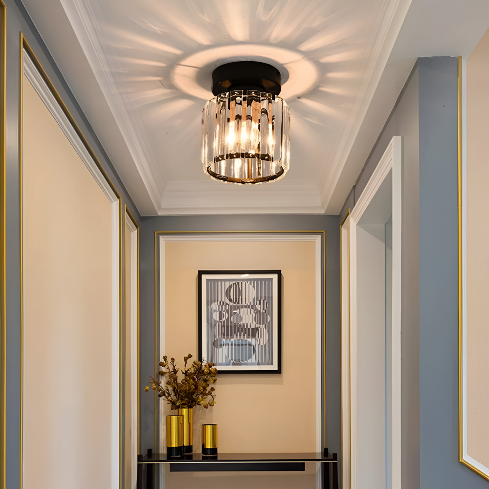 Crystalon Loftlampe – Moderne Minimalistisk Loftlampe med Krystaldetaljer