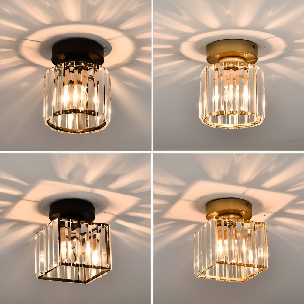 Crystalon Loftlampe – Moderne Minimalistisk Loftlampe med Krystaldetaljer