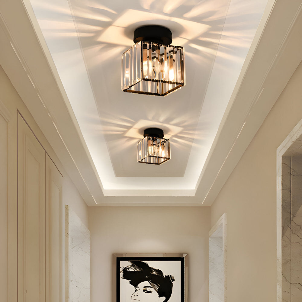 Crystalon Loftlampe – Moderne Minimalistisk Loftlampe med Krystaldetaljer