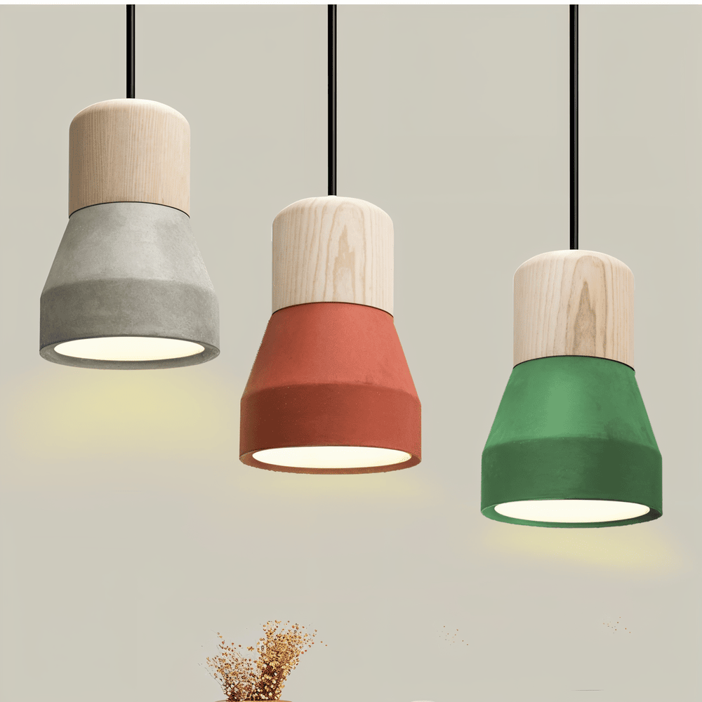 Concrea – Loftlampe i Beton med Trædetaljer