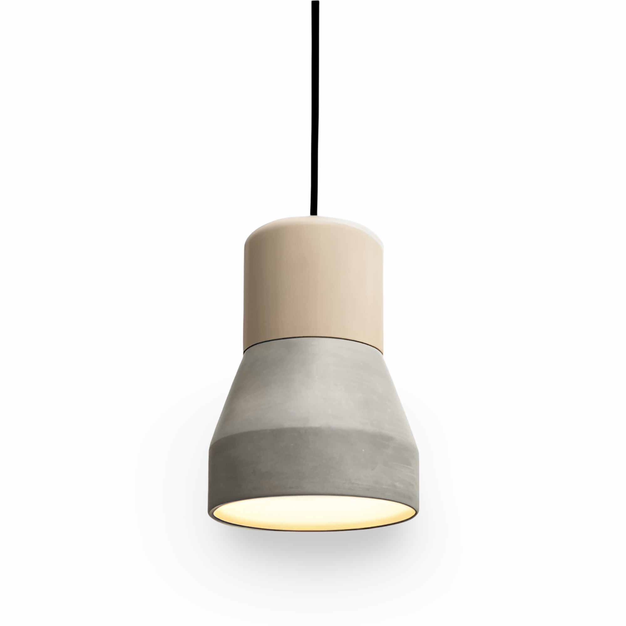 Concrea – Loftlampe i Beton med Trædetaljer
