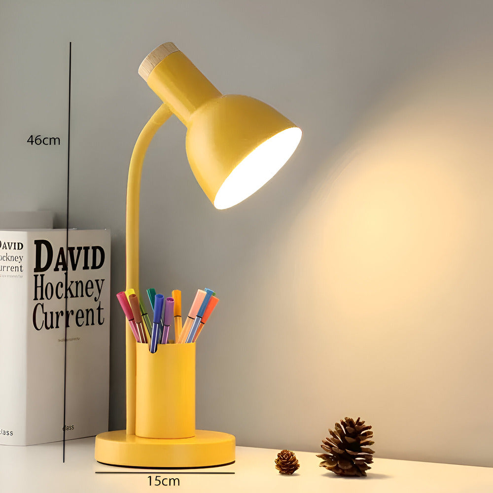 Penluxa – Modern Nordisk Bordslampa med Pennhållare och LED-belysning