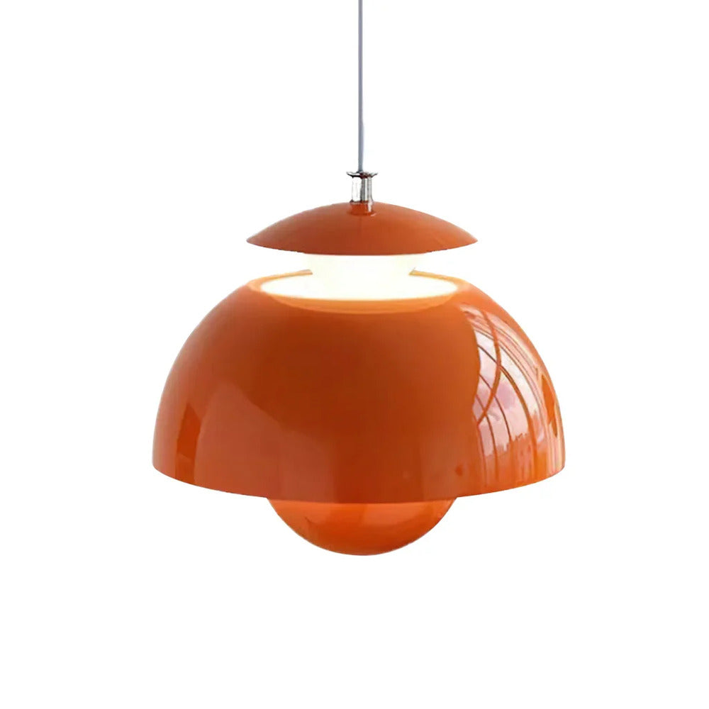 Pendellampe i blomsterdesign – retro nordisk metal lampe