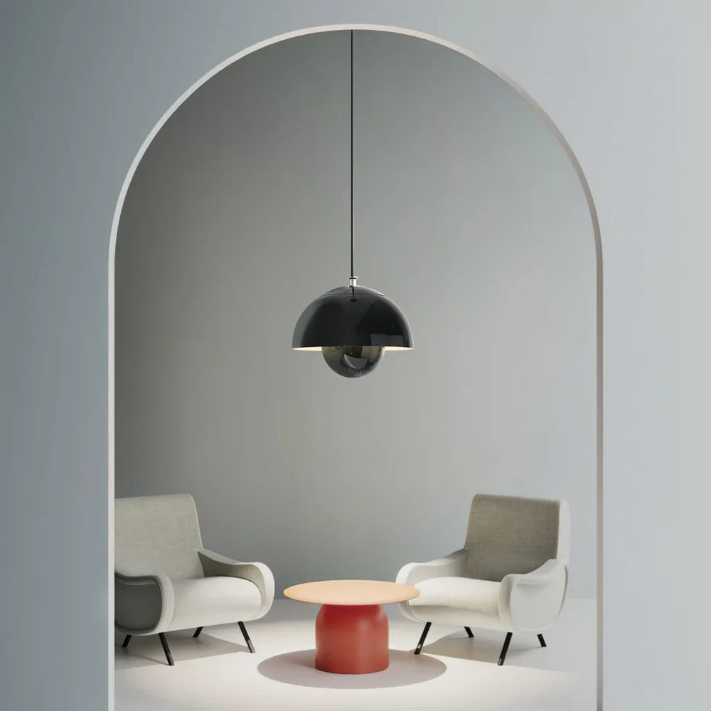 Pendellampe i blomsterdesign – retro nordisk metal lampe