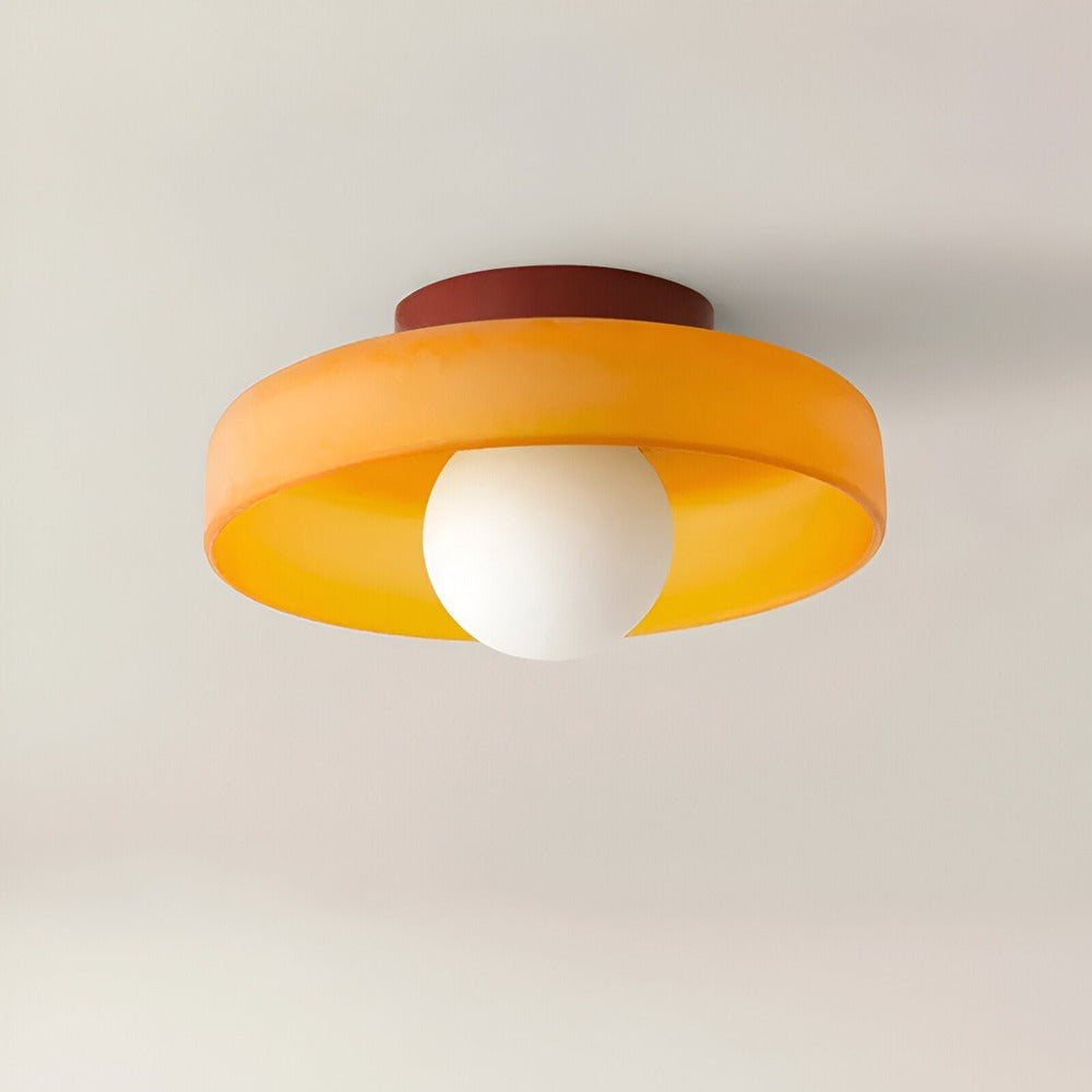 Solvéra – Nordisk Loftlampe i Glas med Orange Design