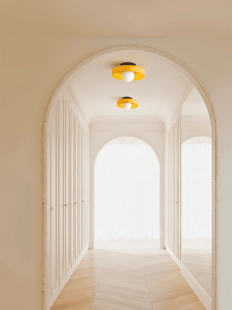 Solvéra – Nordisk Loftlampe i Glas med Orange Design