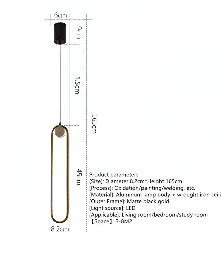 Lang LED loftlampe i sort aluminium – minimalistisk og elegant design