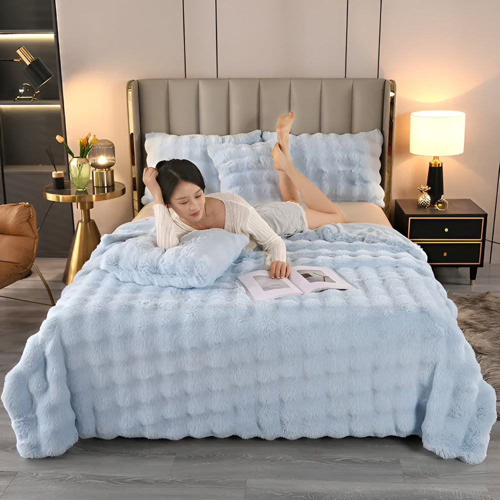 Plaidoria Luxe – Rutig Fleecefilt i Lyxigt Mjuk Design