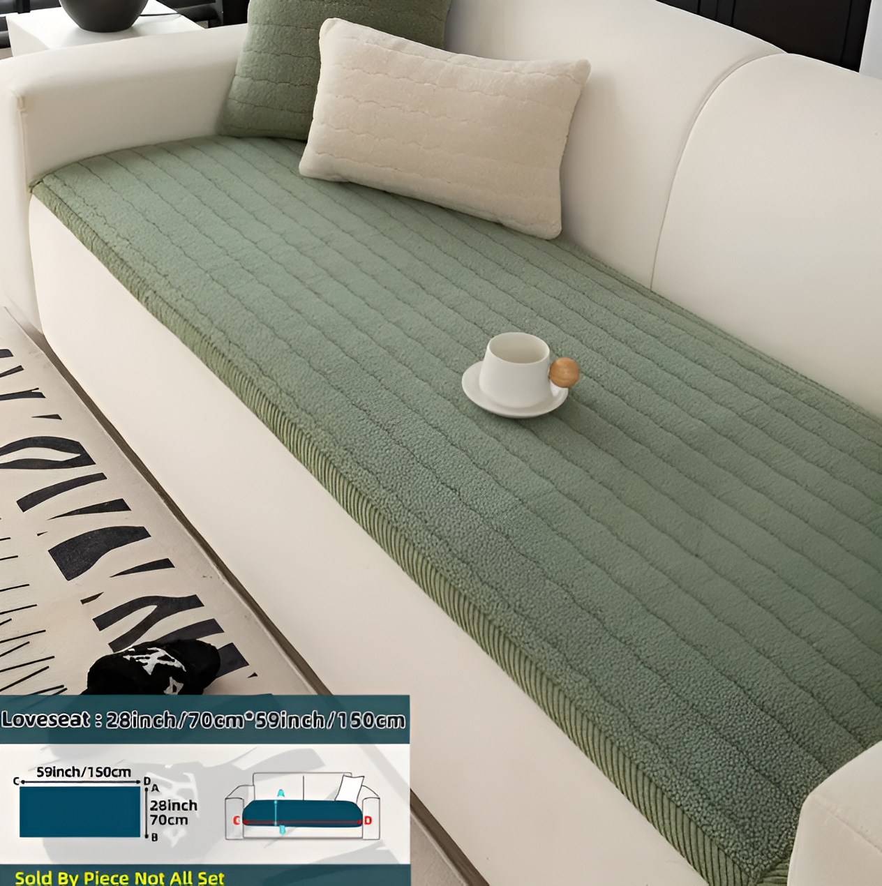 Blødt skridsikkert sofaovertræk – kæledyrsvenligt polyesterdesign