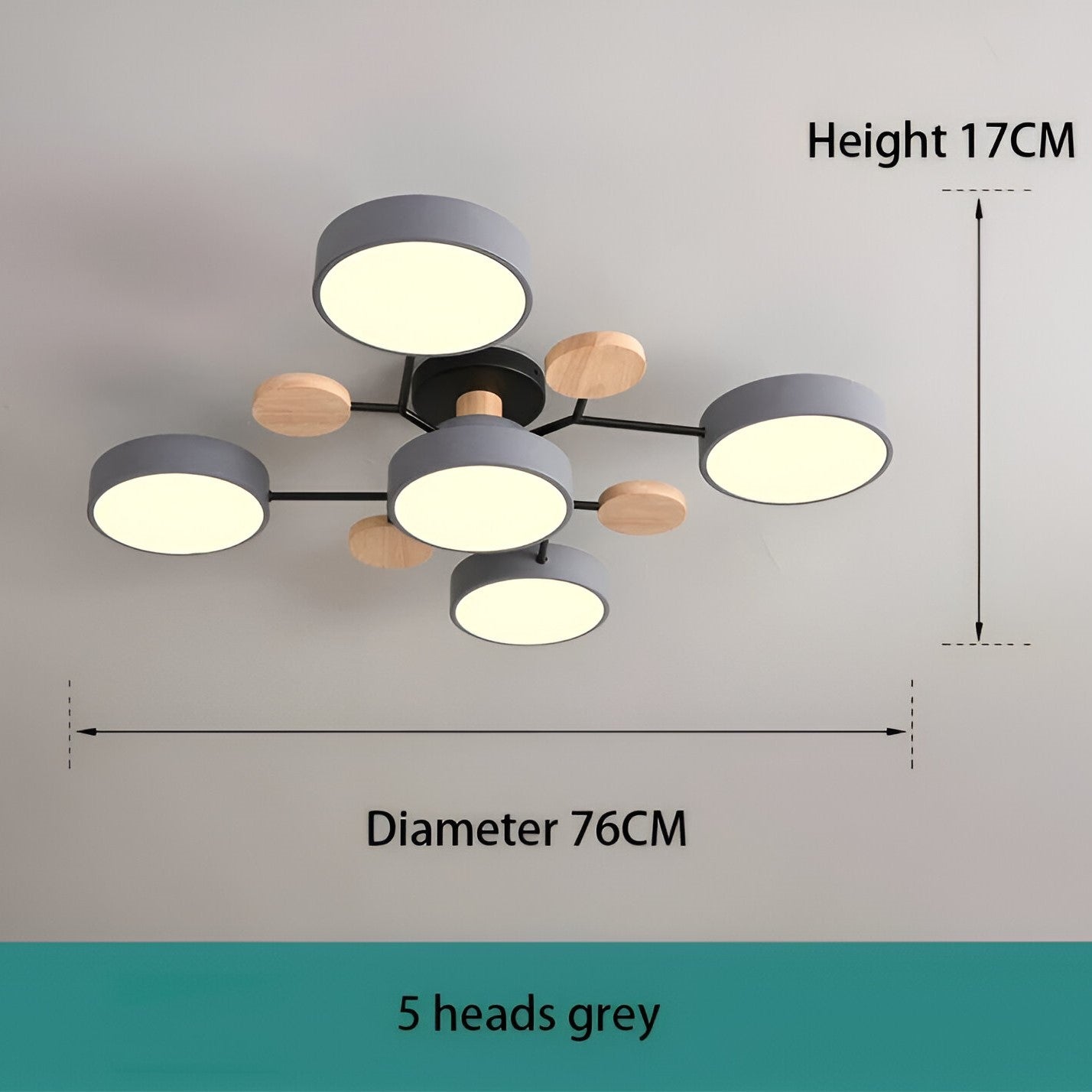 LED loftlampe med trædetaljer – moderne design med flere lysindstillinger