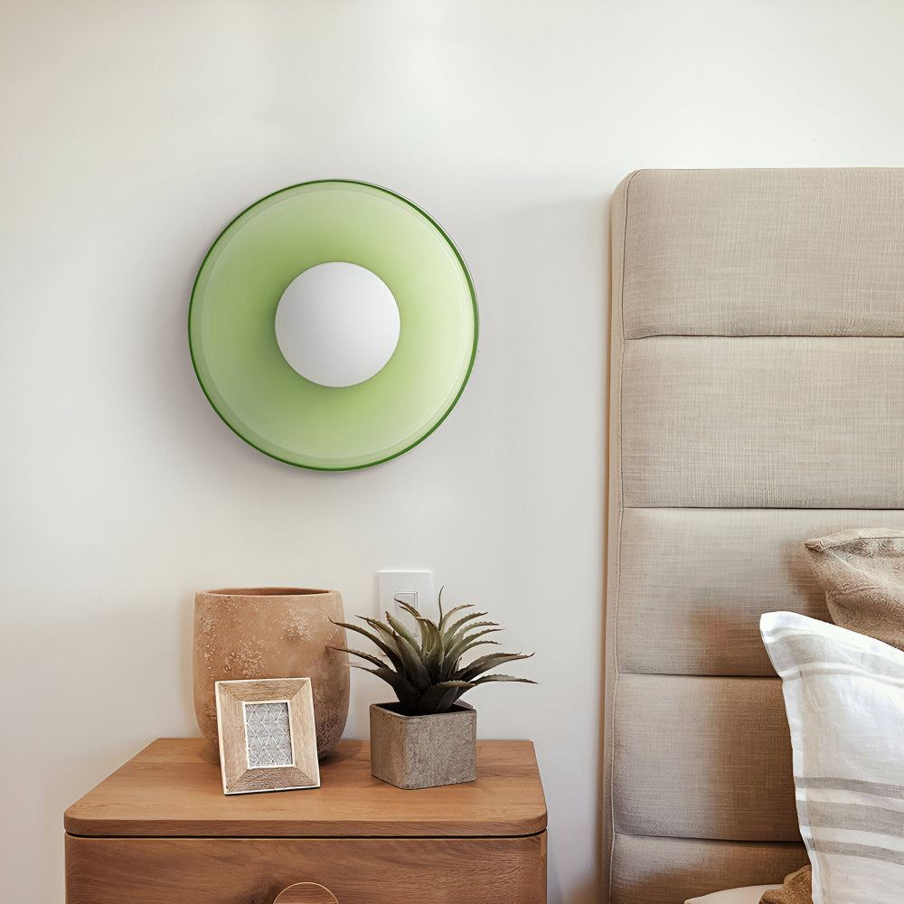 Lunaro – Rund Loftlampe i Glas og Sten med Moderne LED-Belysning