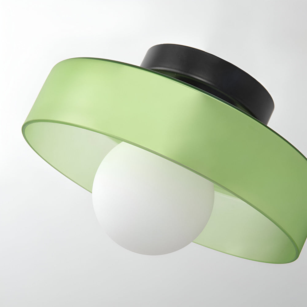 Lunaro – Rund Loftlampe i Glas og Sten med Moderne LED-Belysning
