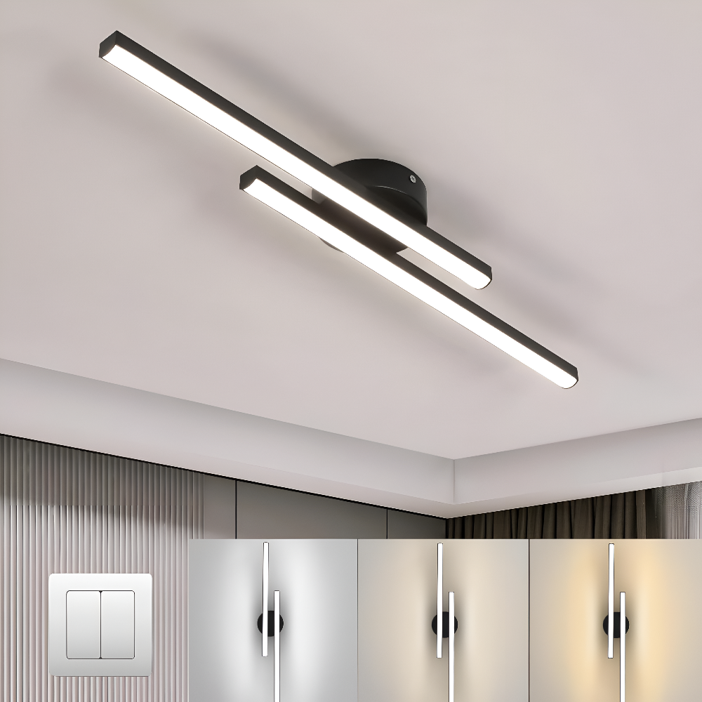Moderne semi flush LED loftlampe i aluminium – dæmpbar plafondlampe