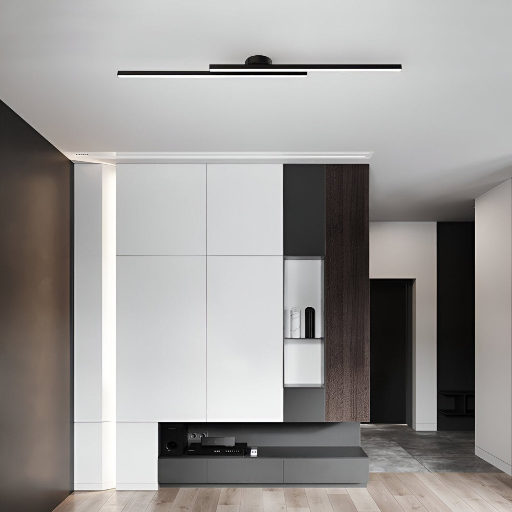 Moderne semi flush LED loftlampe i aluminium – dæmpbar plafondlampe
