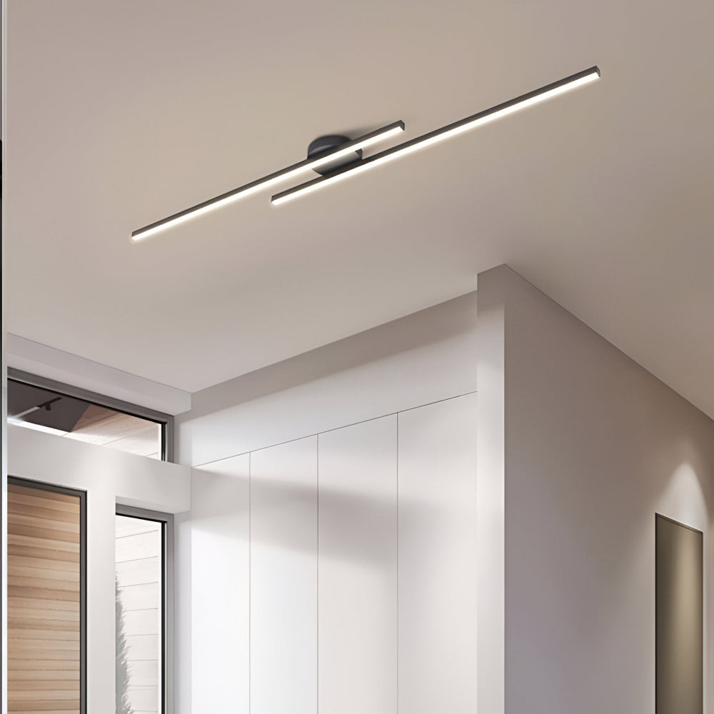 Moderne semi flush LED loftlampe i aluminium – dæmpbar plafondlampe