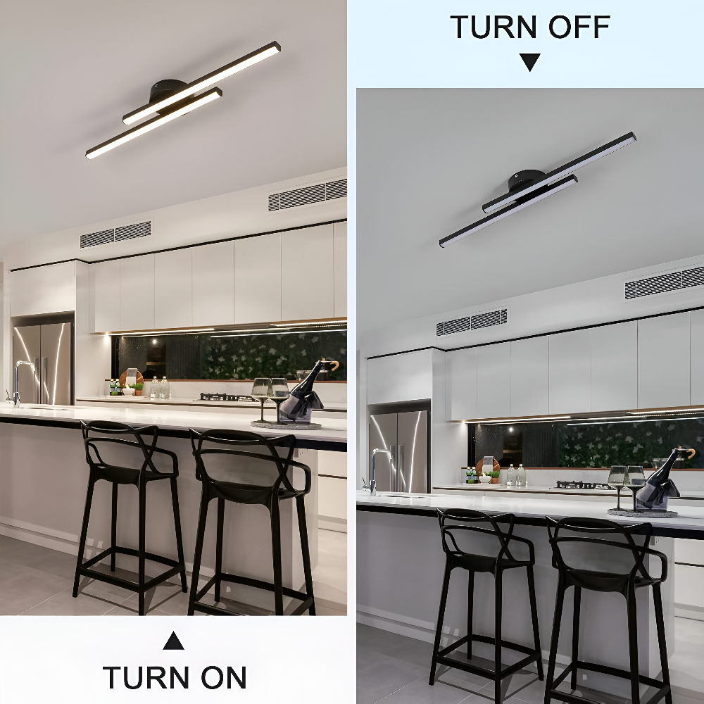 Moderne semi flush LED loftlampe i aluminium – dæmpbar plafondlampe
