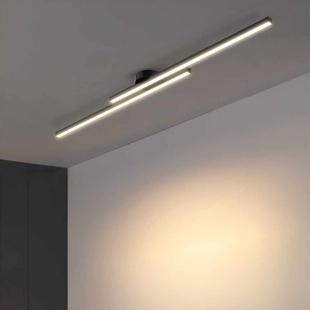 Moderne semi flush LED loftlampe i aluminium – dæmpbar plafondlampe