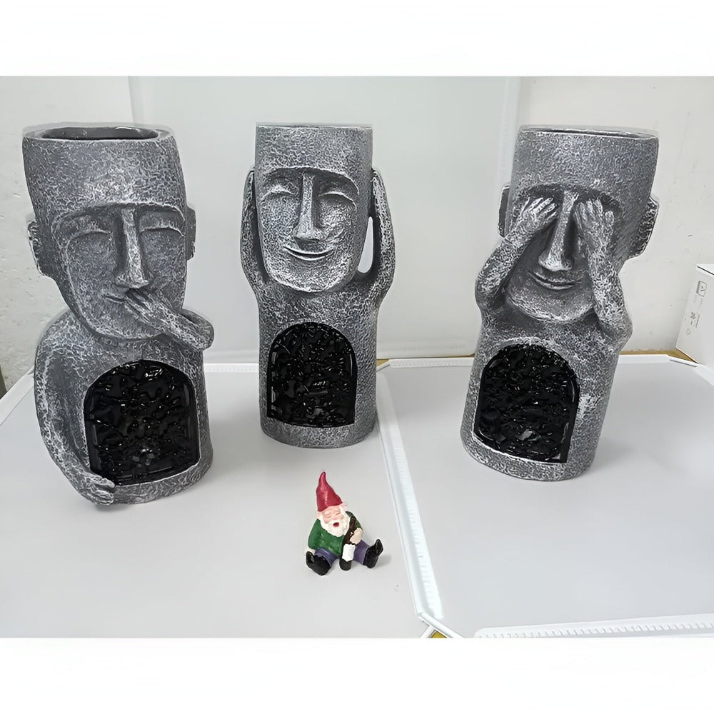 Solcelle figurer i sæt – dekorative påskeø statuer til haven