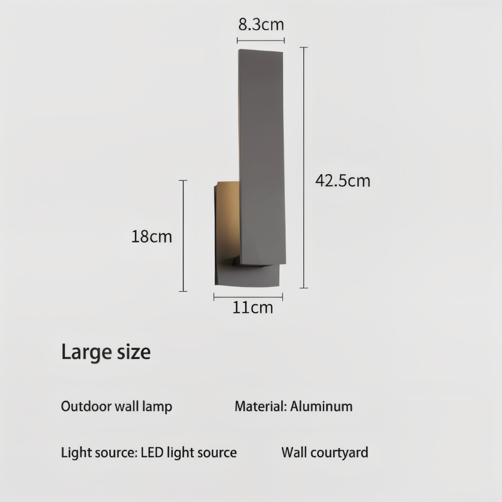 Noctira Black Væglampe – Minimalistisk Vandtæt Udendørslampe i Aluminium