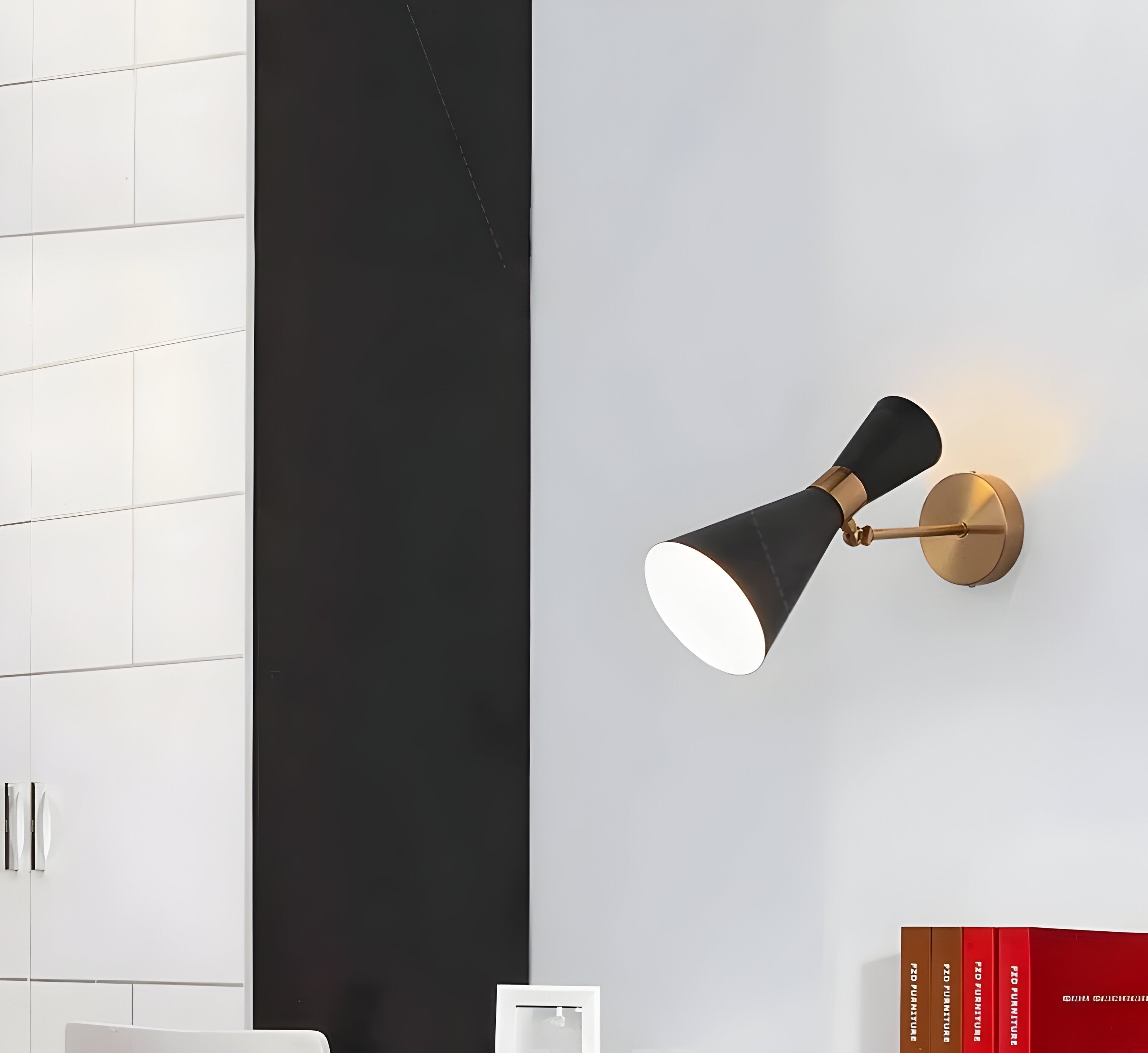 Justerbar LED væglampe up & down – minimalistisk sort/hvid design