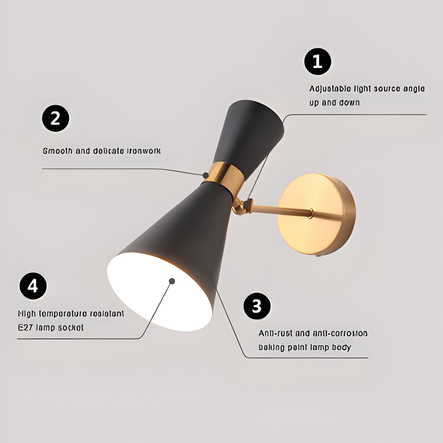 Justerbar LED væglampe up & down – minimalistisk sort/hvid design