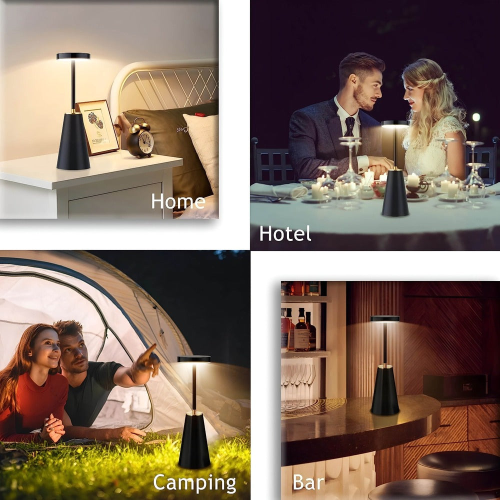 LumoElegance – Trådlös Bordslampa i Modern Metall Design