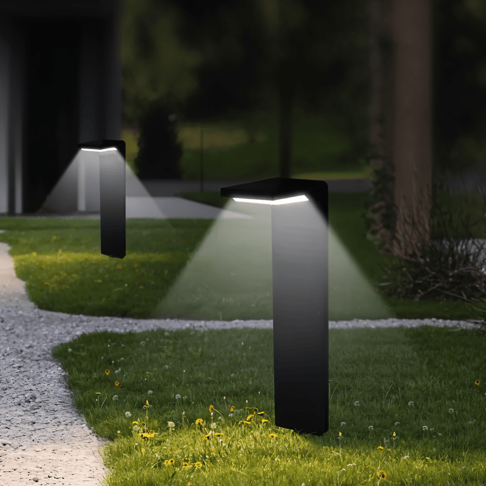 Solcelle havelampe L-formet – vejrbestandig LED belysning (IP66)