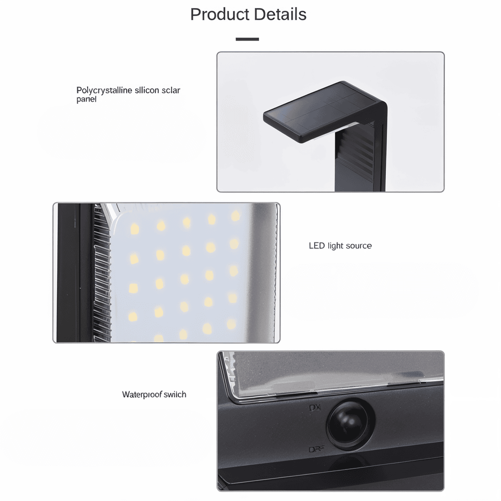 Solcelle havelampe L-formet – vejrbestandig LED belysning (IP66)