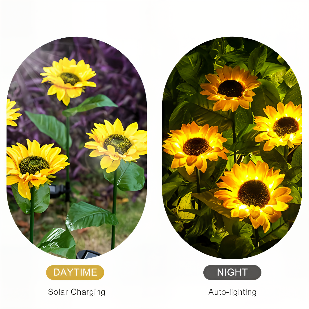Solcelle solsikke lampe LED – dekorativ havebelysning IP65