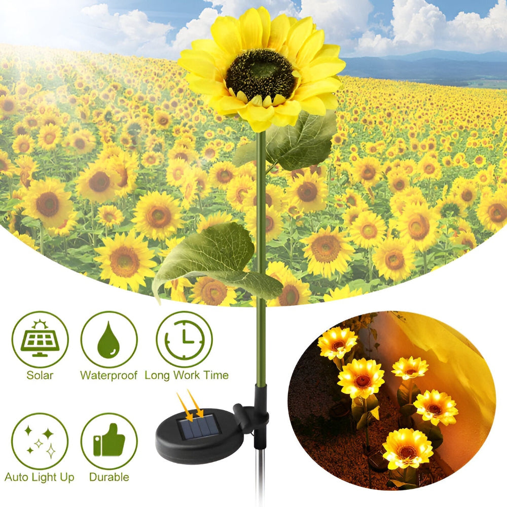 Solcelle solsikke lampe LED – dekorativ havebelysning IP65