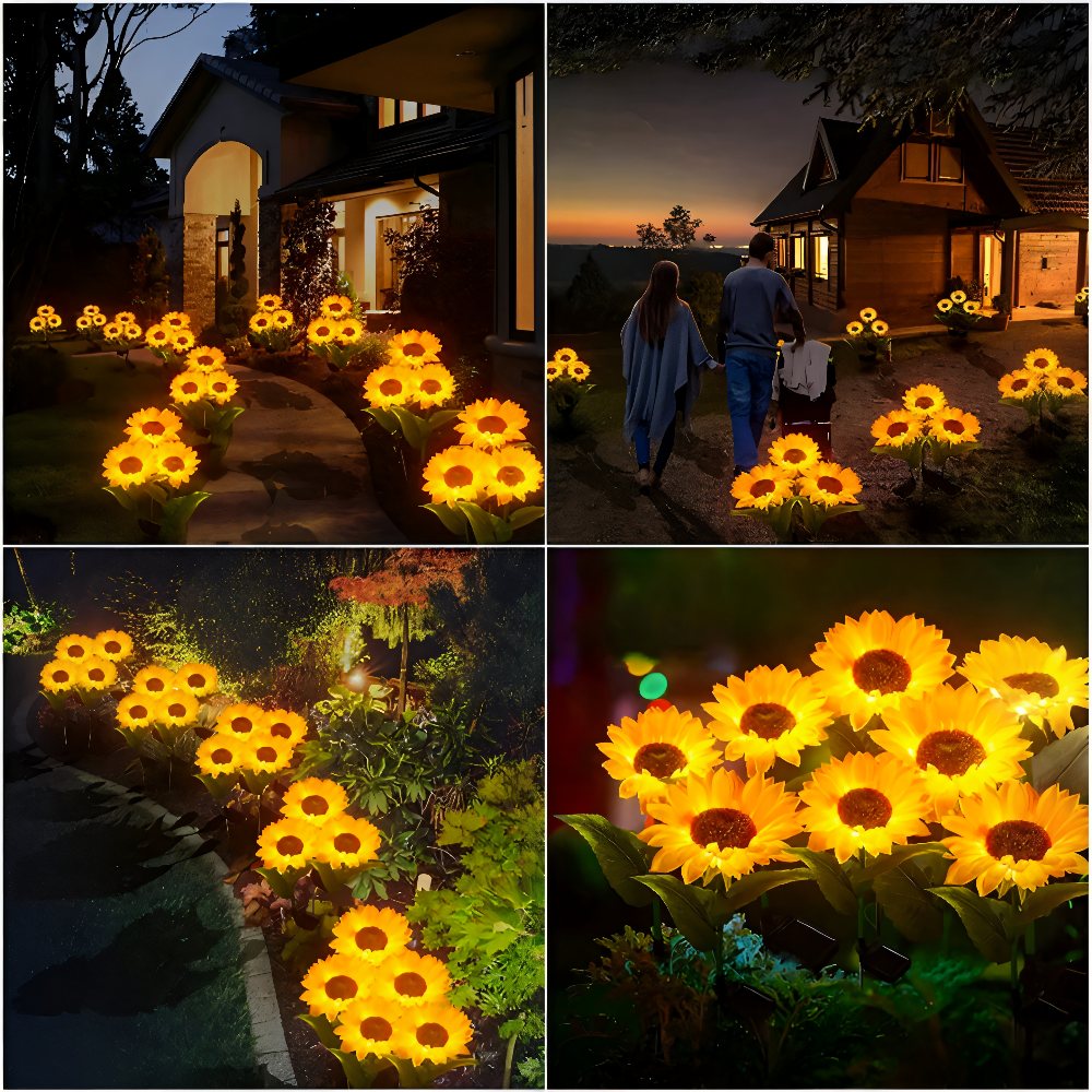 Solcelle solsikke lampe LED – dekorativ havebelysning IP65