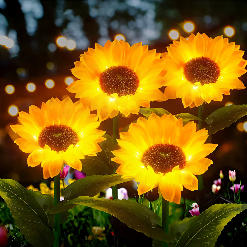 Solcelle solsikke lampe LED – dekorativ havebelysning IP65