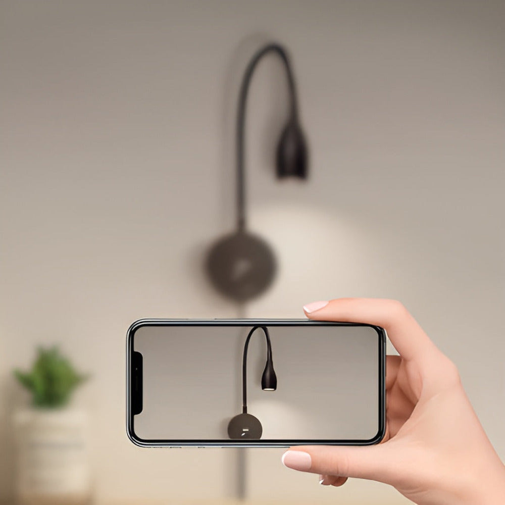 LED væglampe med touch og USB – fleksibel læselampe med svanehals