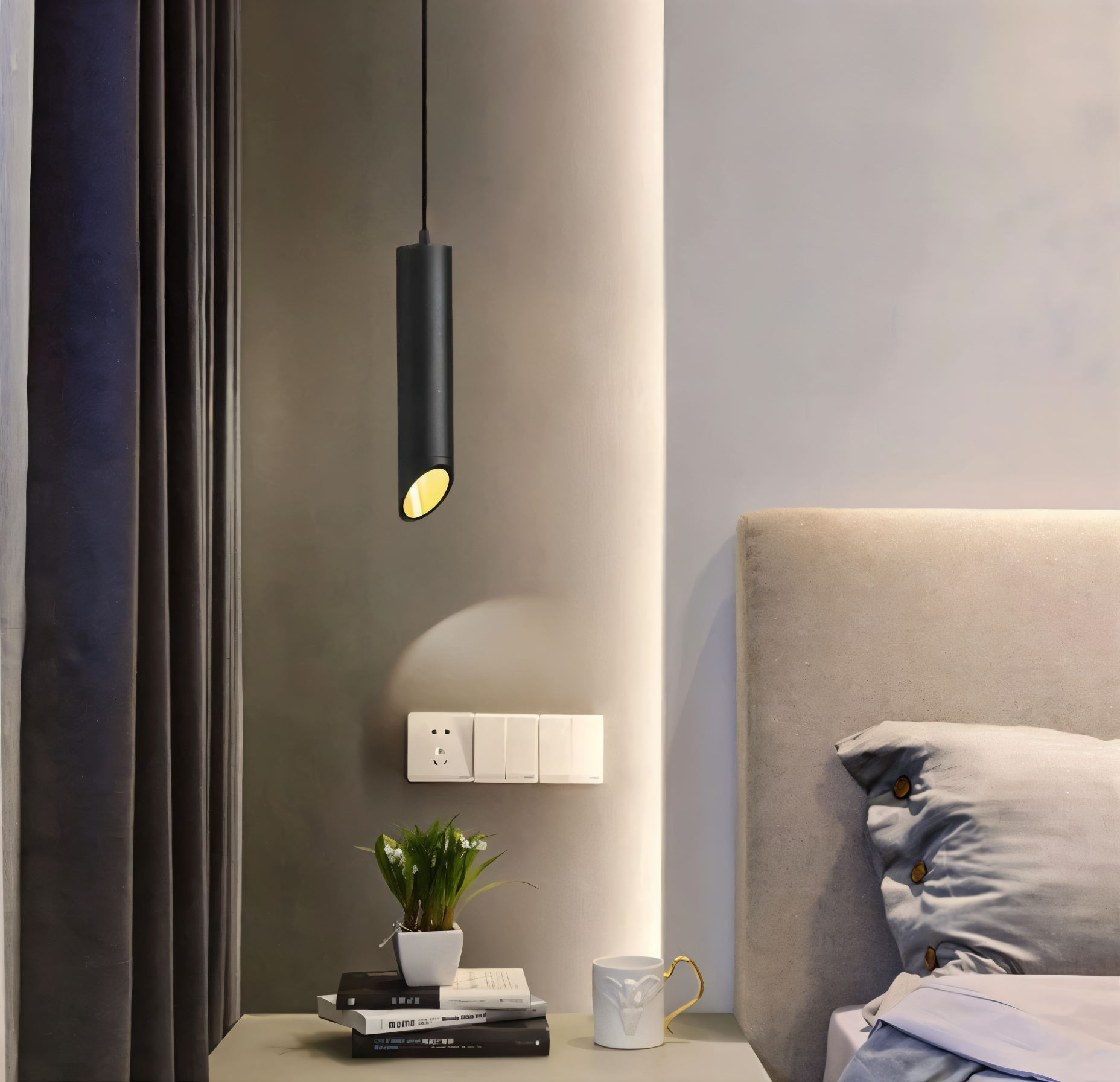 Lunexo Tube Pendellampe – Moderne LED Pendel i Sort eller Hvid Aluminium