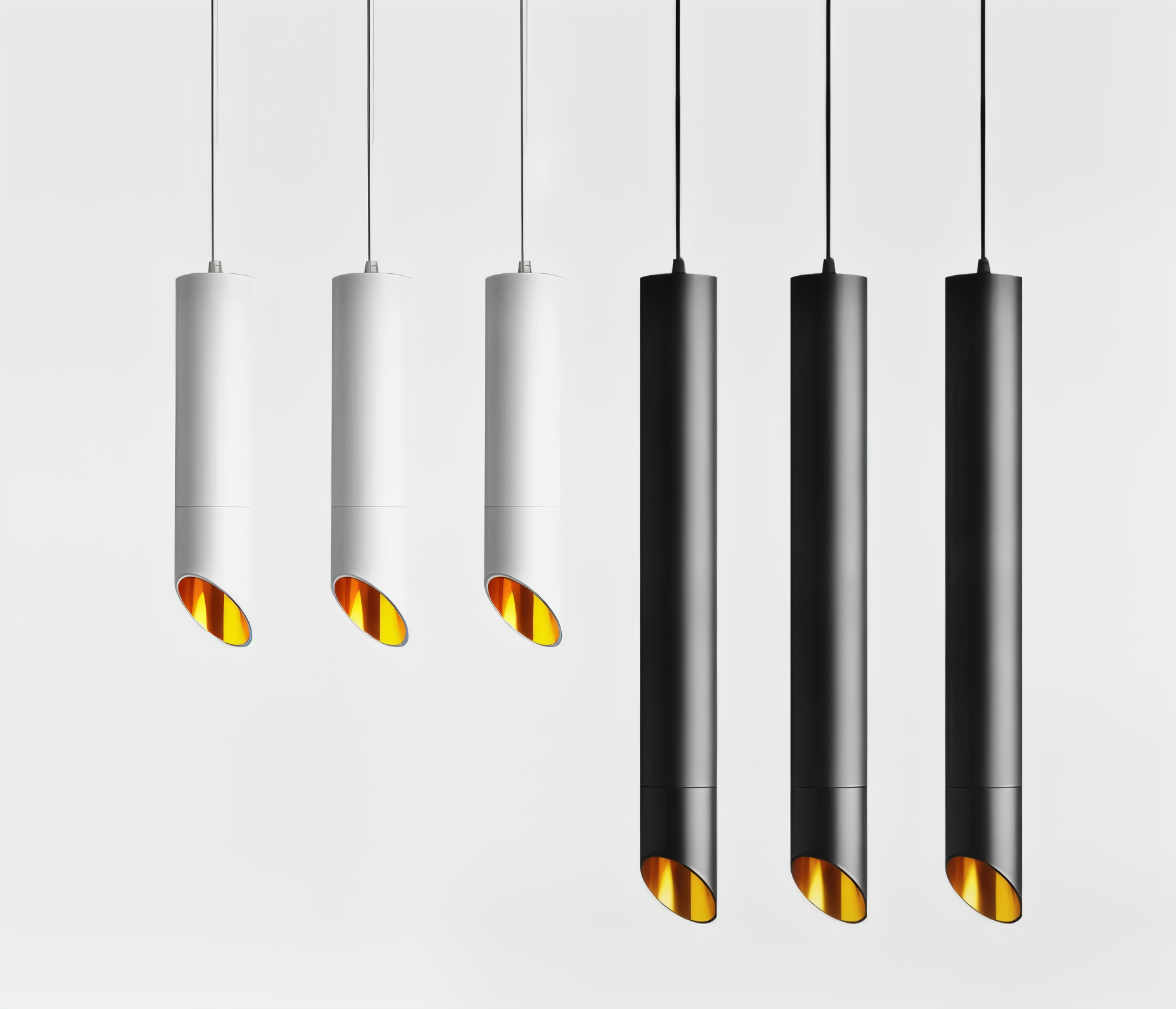 Lunexo Tube Pendellampe – Moderne LED Pendel i Sort eller Hvid Aluminium
