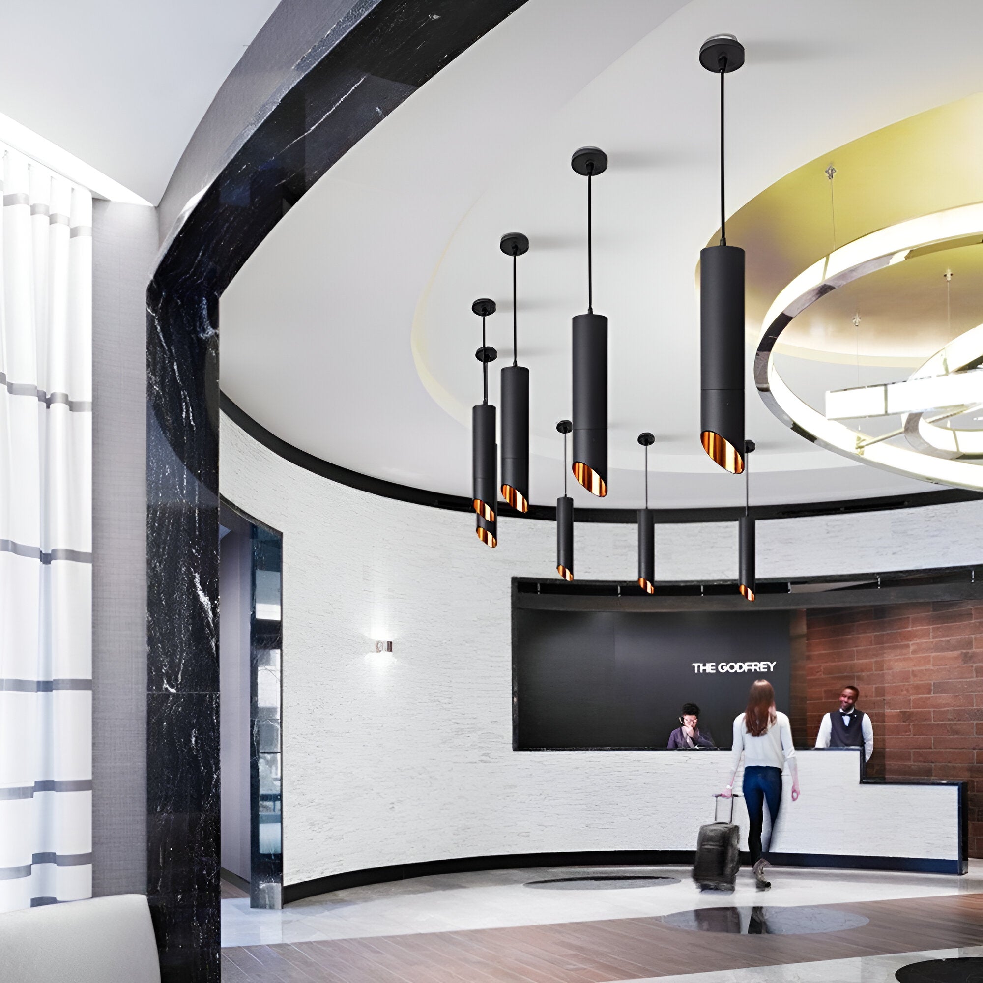 Lunexo Tube Pendellampe – Moderne LED Pendel i Sort eller Hvid Aluminium