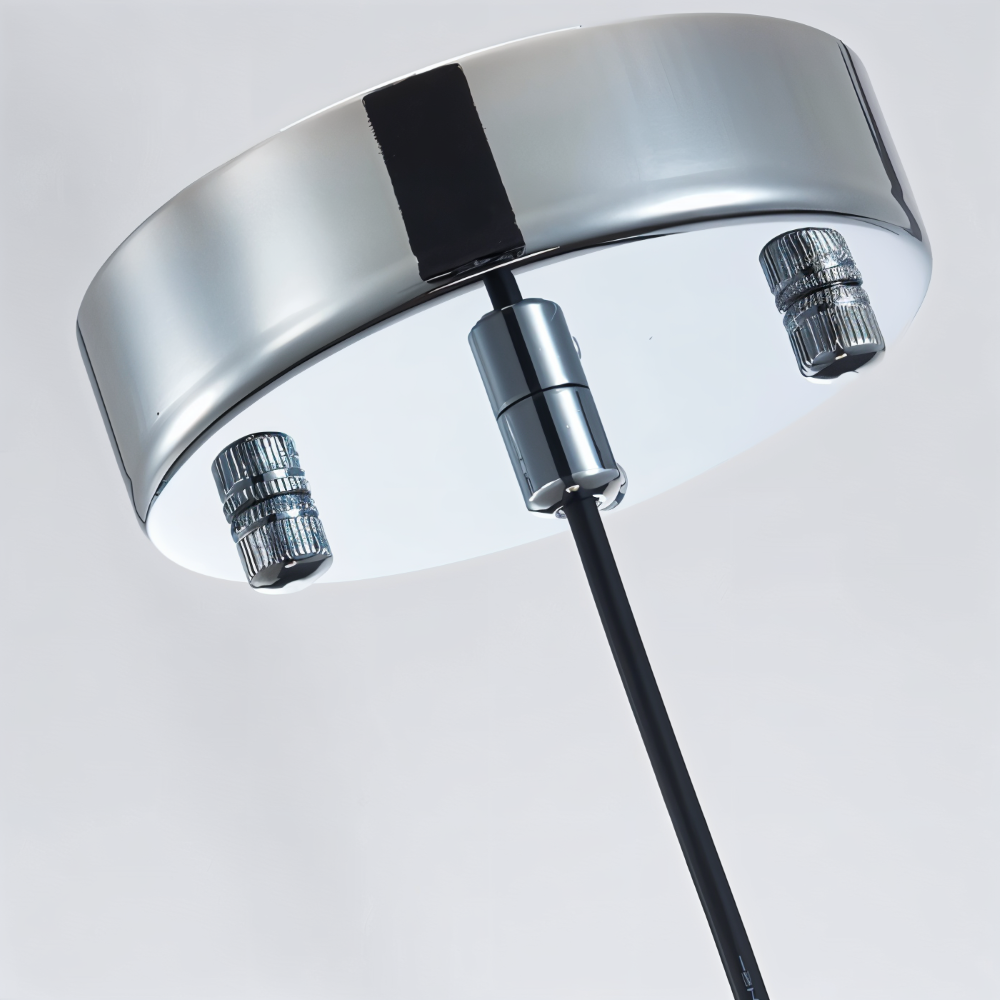 Retro glas pendel lampe i Bauhaus stil med orange skærm