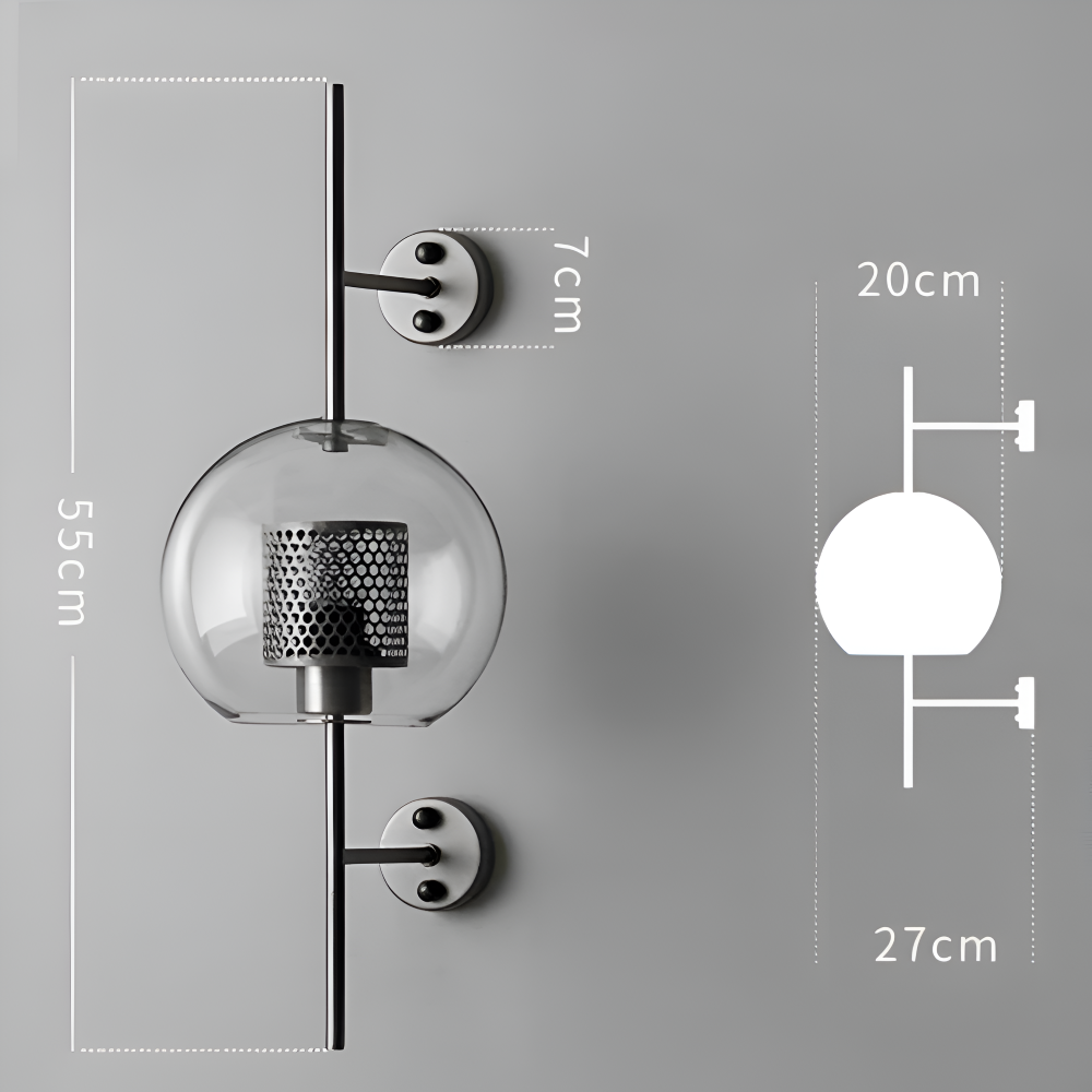 Hexara Væglampe – Glas Væglampe med Bikubemønster i Vintage LED Stil